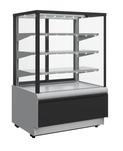 Витрина кондитерская Carboma KC70 VV 0,9-1 STANDARD 9006-9005 (ВХСв-0,9д Cube Люкс ТЕХНО)