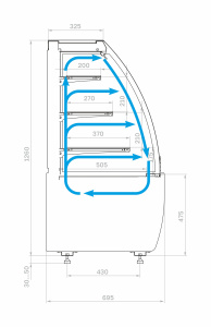 Витрина кондитерская Carboma K70 VM 0,6-2 STANDARD 9005 (открытая, версия 2.0)
