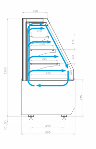 Горка холодильная Carboma KC70 VM 0,6-2 STANDARD 9005-0109 (скошенная боковина, версия 2.0)