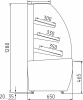 Витрина хлебная Carboma K70 N 1,3-2 LIGHT Bread 0012-0109 (без стекла)