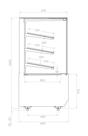 Витрина хлебная Carboma KC70 N 0,9-1 LIGHT Bread 9005-0109 (версия 2.0)