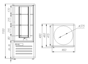 Витрина кондитерская Carboma D4 VM 120-2 0109-0102 (R120Cвр Люкс коричнево-золотой)