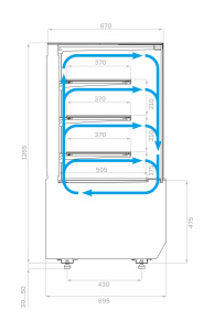 Витрина кондитерская Carboma KC70 VM 0,6-1 LIGHT 9005 (версия 2.0)