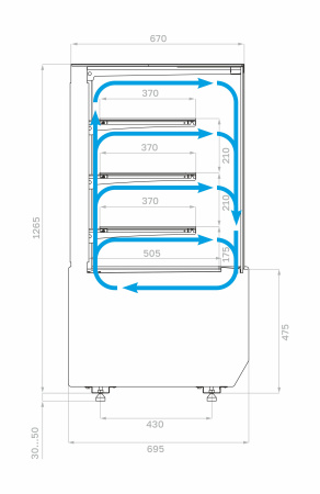 Витрина кондитерская Carboma KC70 VM 0,9-1 LIGHT 9005-0109 (версия 2.0)
