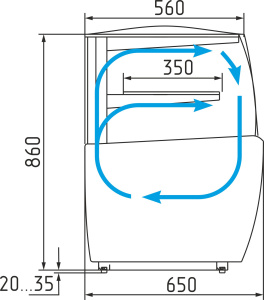 Витрина кондитерская Carboma K70 VM 0,9-12 LIGHT 0013-0430 (ВХСв-0,9д MINI)