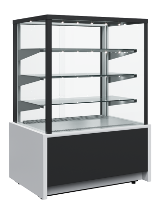 Витрина кондитерская Carboma KC70 VM 1,3-1 LIGHT 9006-9005 (ВХСв-1,3д Cube ТЕХНО)