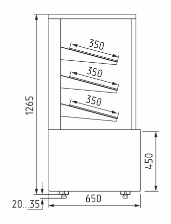 Витрина хлебная Carboma KC70 N 0,9-1 LIGHT Bread 0102-0109 (0,9 Cube со стеклом)