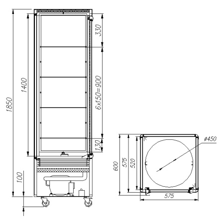 Витрина кондитерская Carboma D4 VM 400-2 1015-0102 (R400Свр бежево-коричневый)